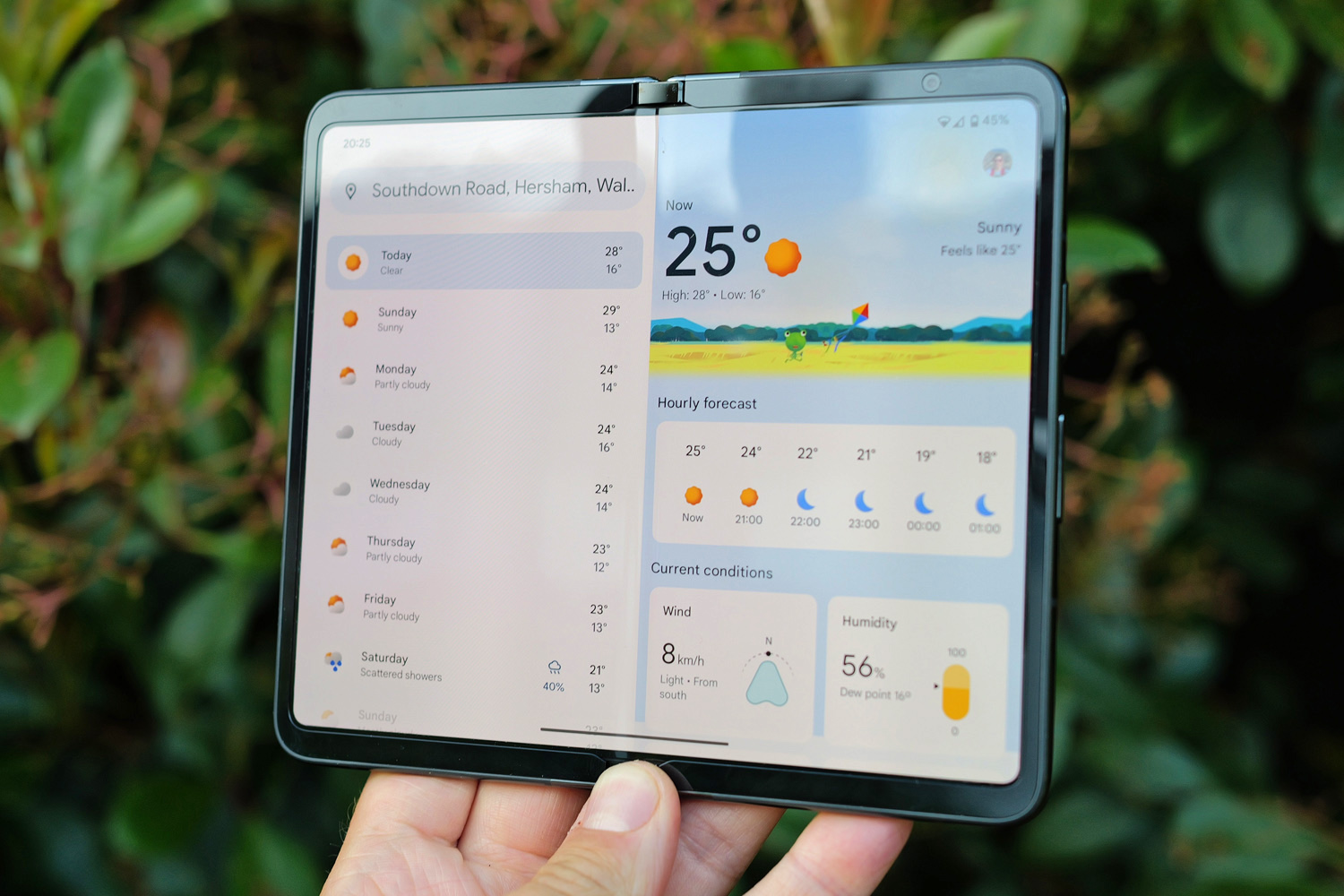 Google Pixel Fold review weather