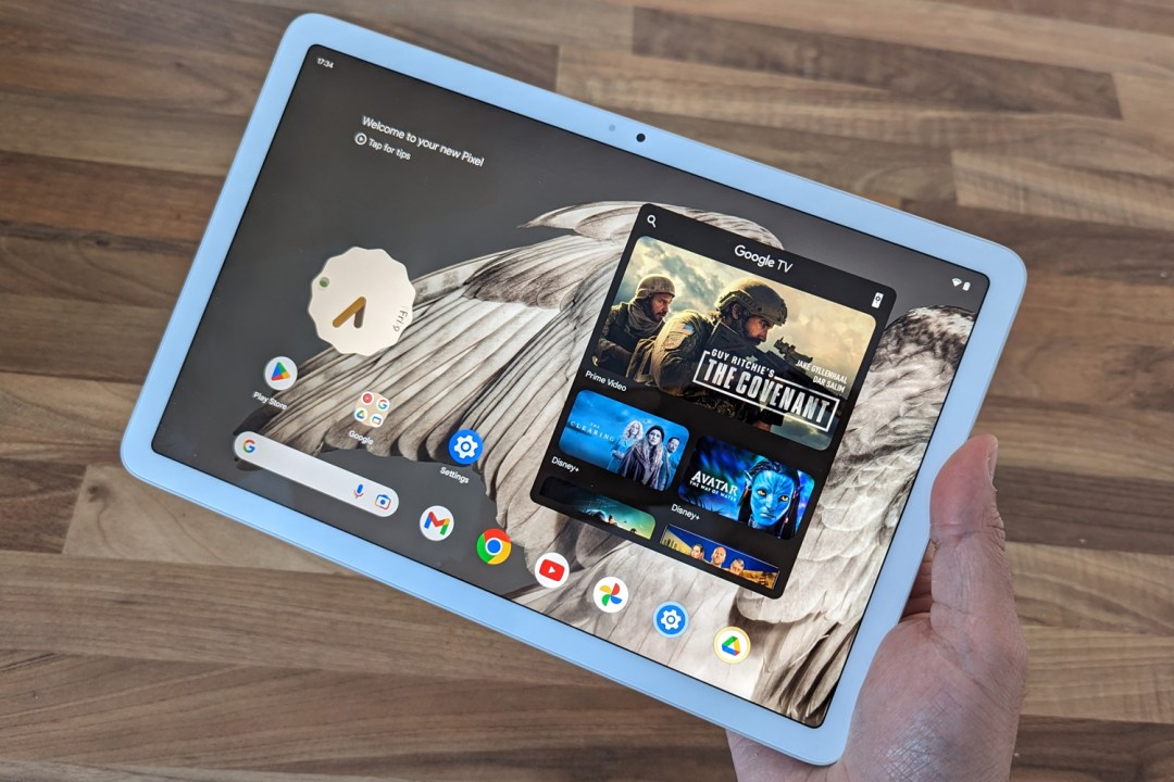 Google Pixel Tablet in hand front