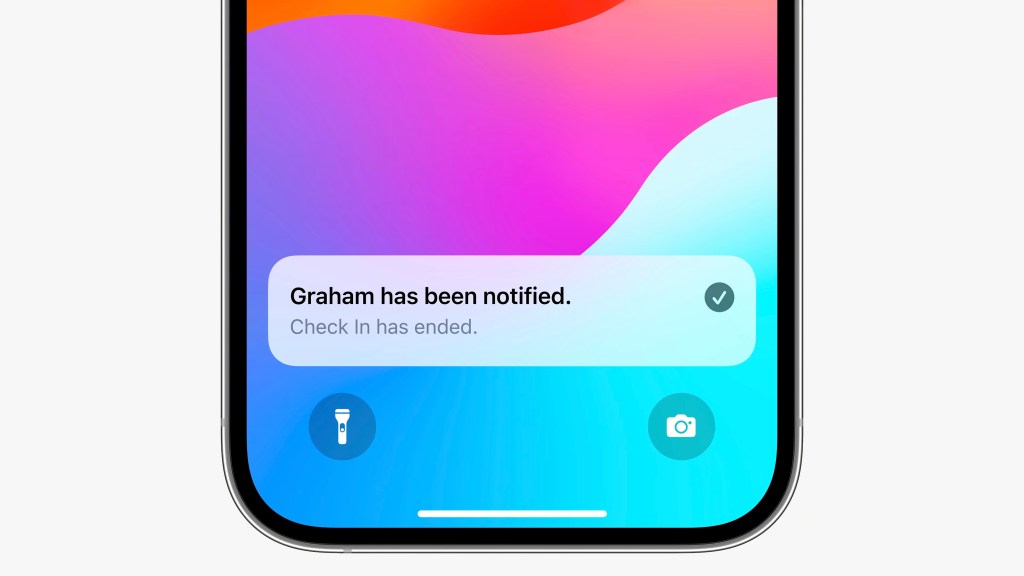 Check In notification on iPhone