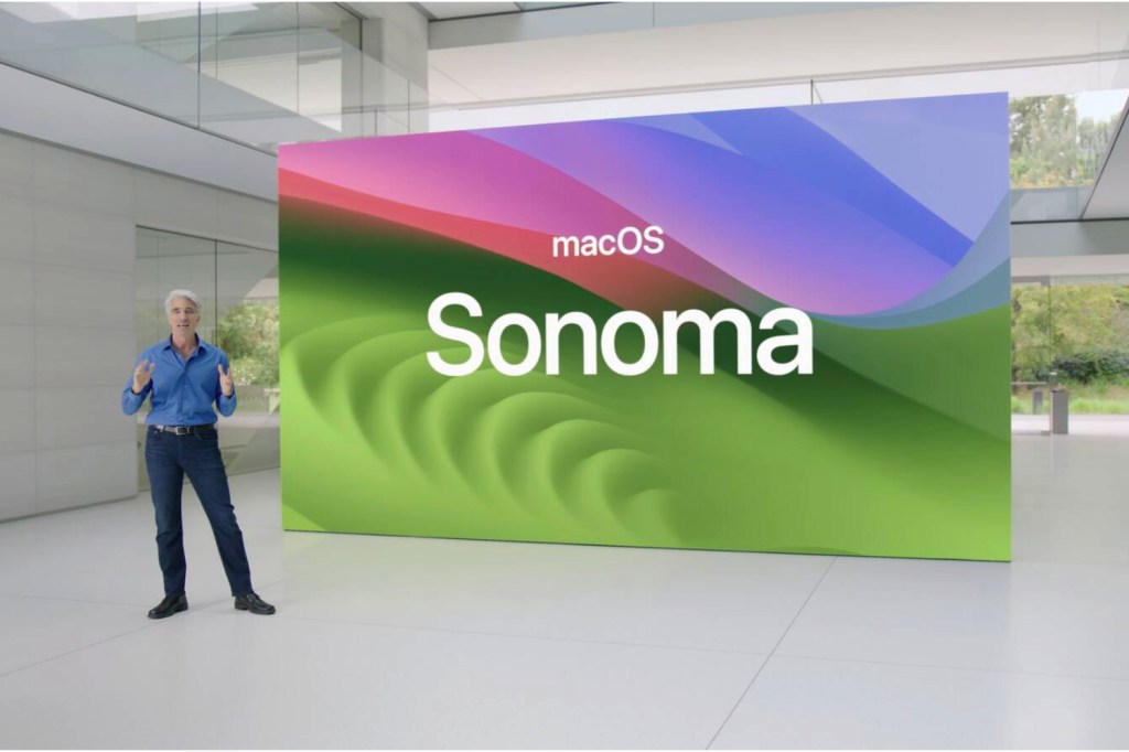 macOS Sonoma unveiled on stage