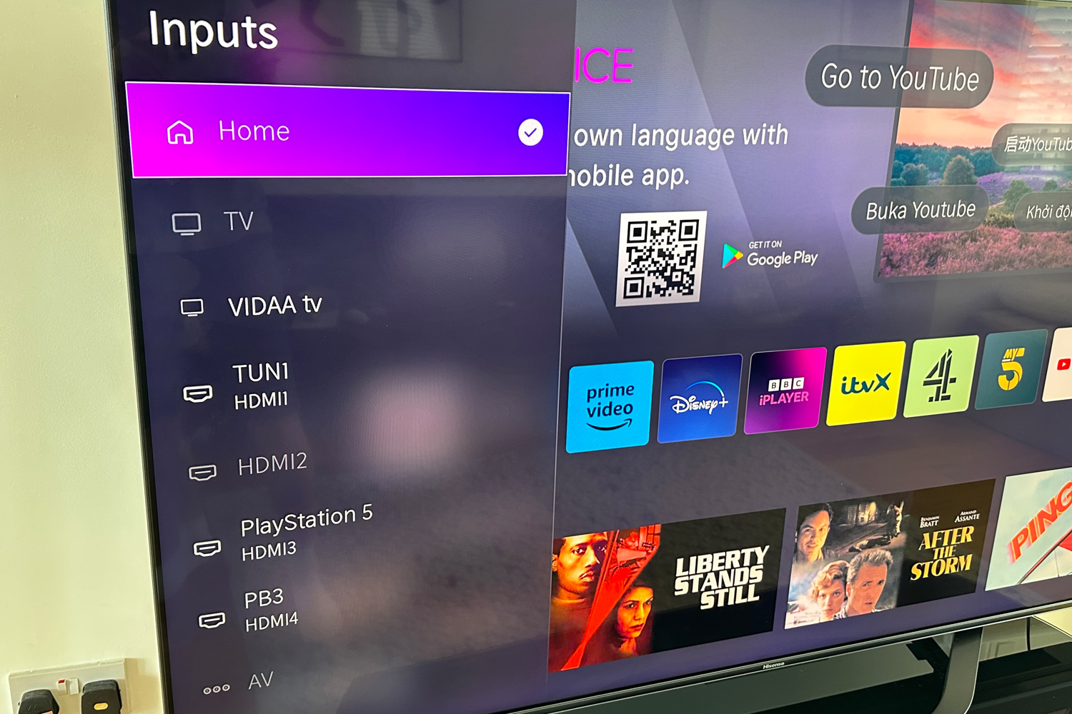 Hisense 65U7QTUK review smart TV interface