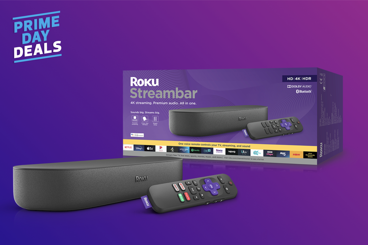 Roku Streambar Powerful 4K Streaming Media Player, Premium Audio