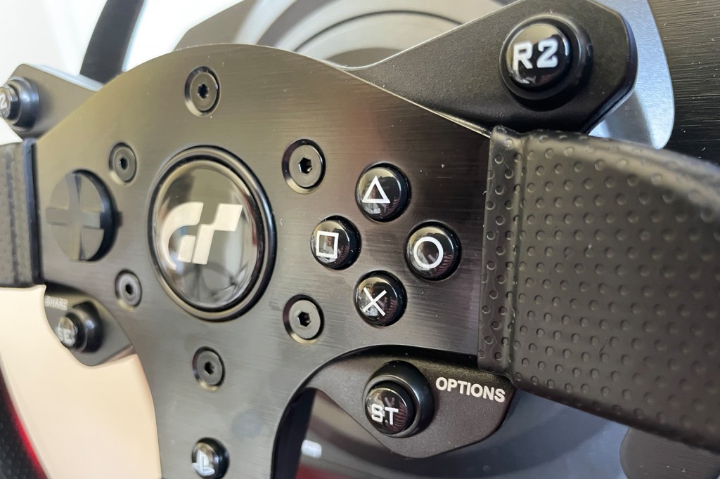Thrustmaster T300RS GT wheel close up