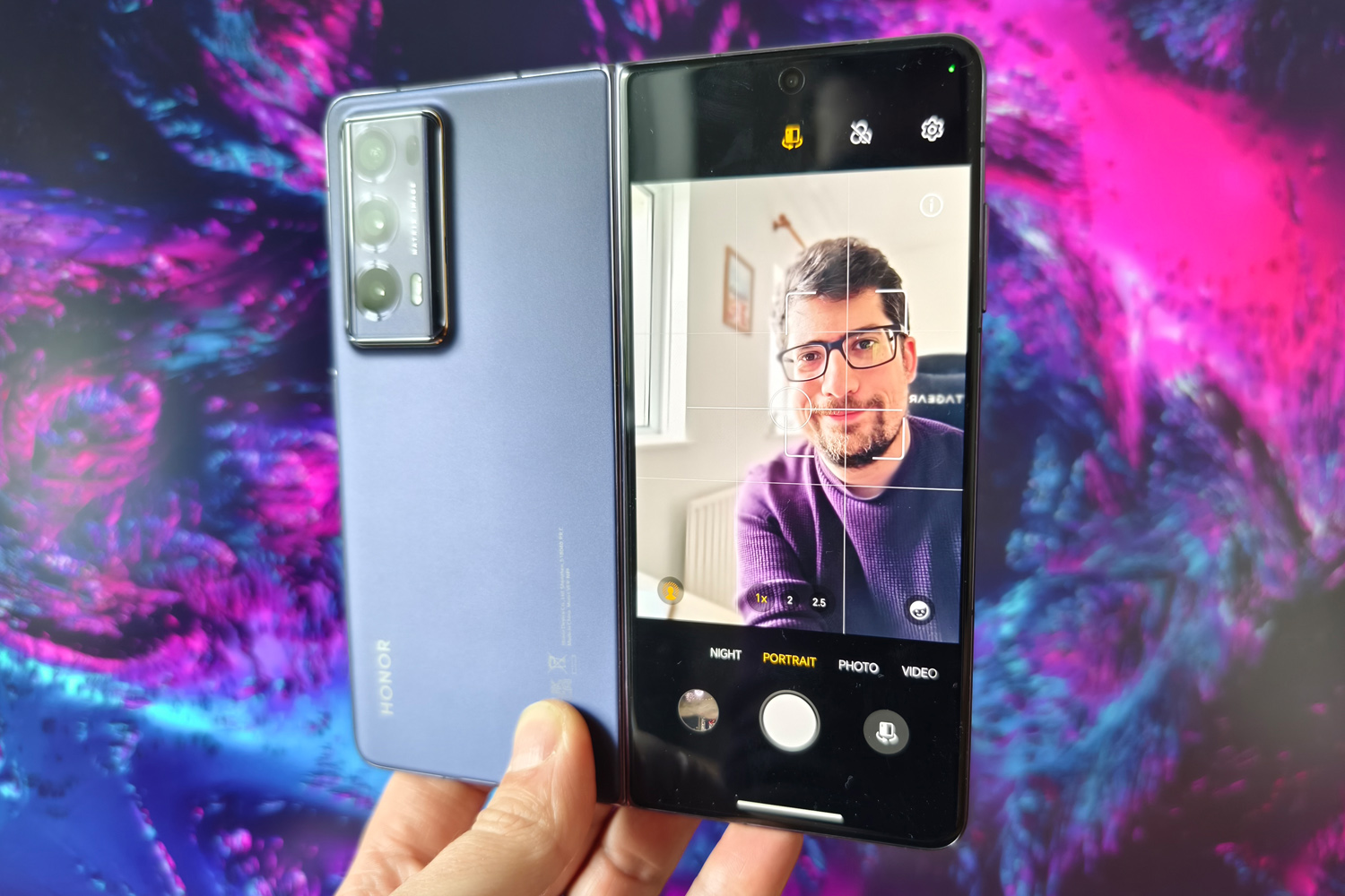 Honor Magic V2 review rear selfie