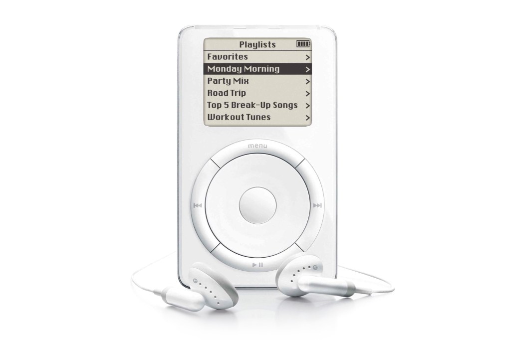 First-gen iPod with headphones
