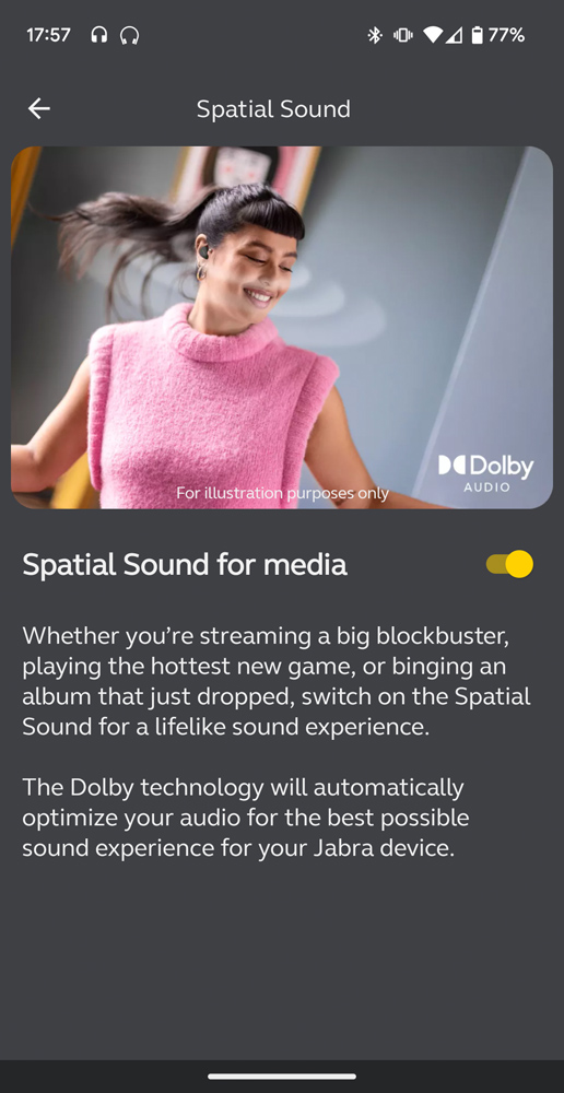 Jabra Elite 8 Active app spatial audio