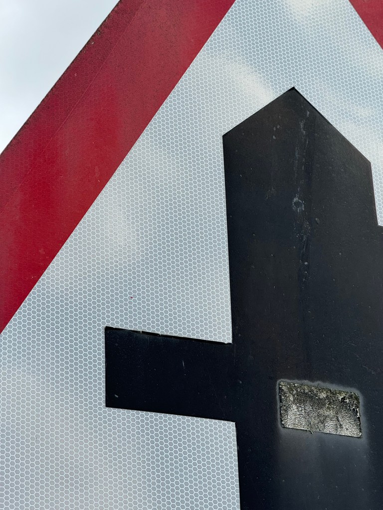 Close up of traffic sign.