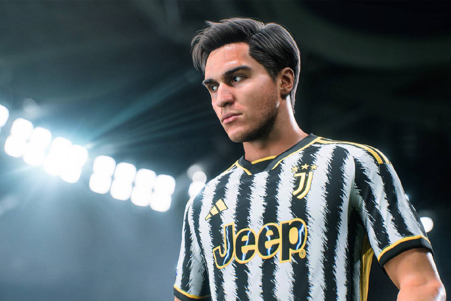 A Juventus player in EA Sports FC.