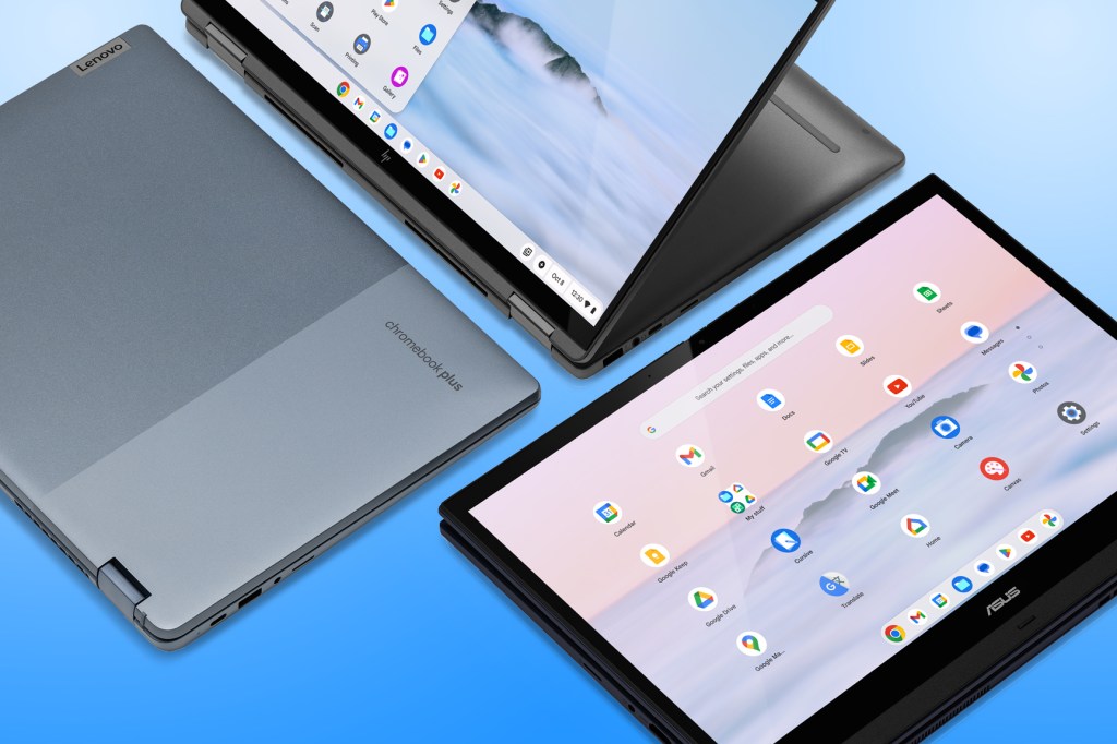 Google Chromebook Plus trio