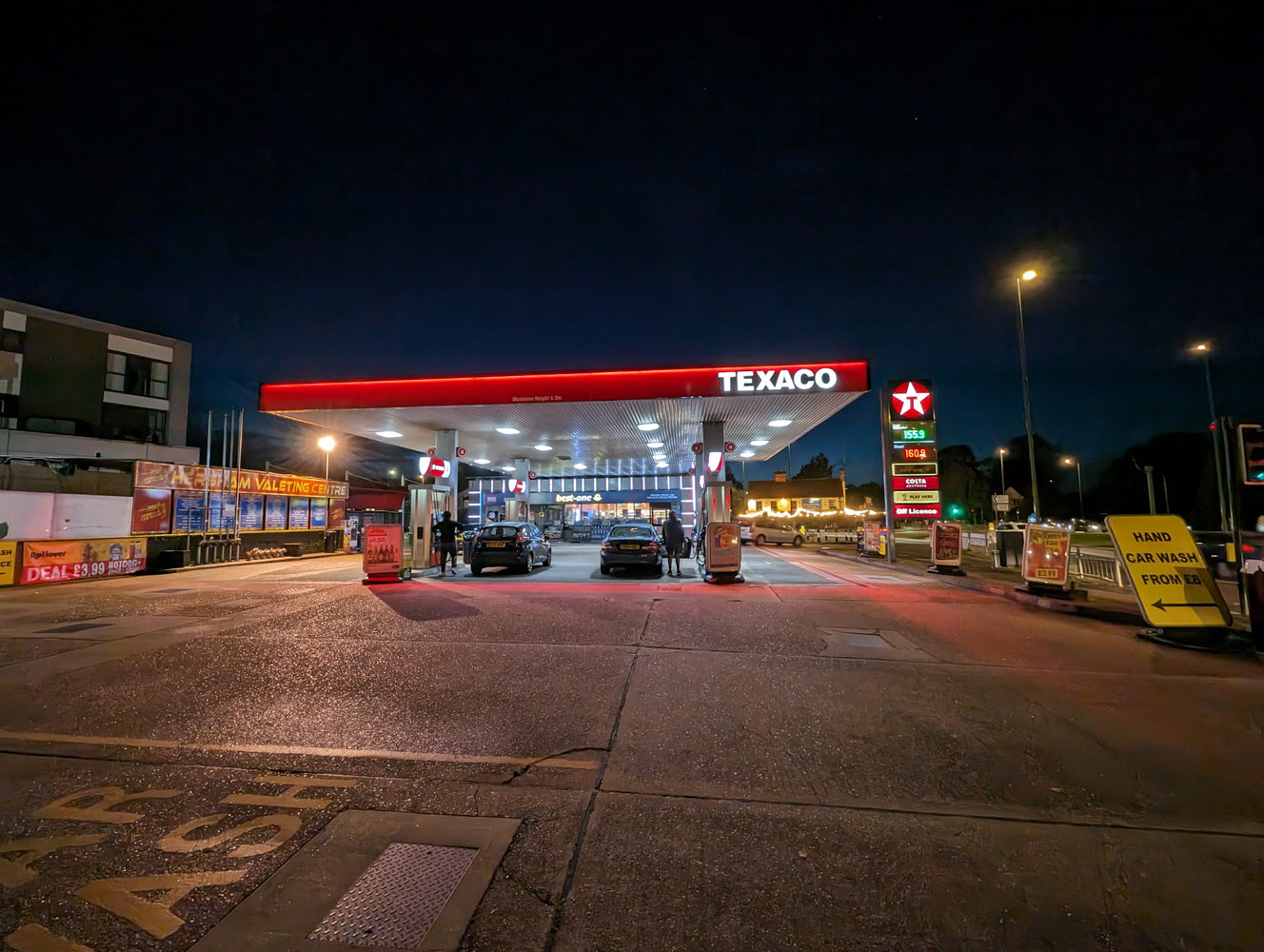 Google Pixel 8 camera samples low light petrol station ultrawide