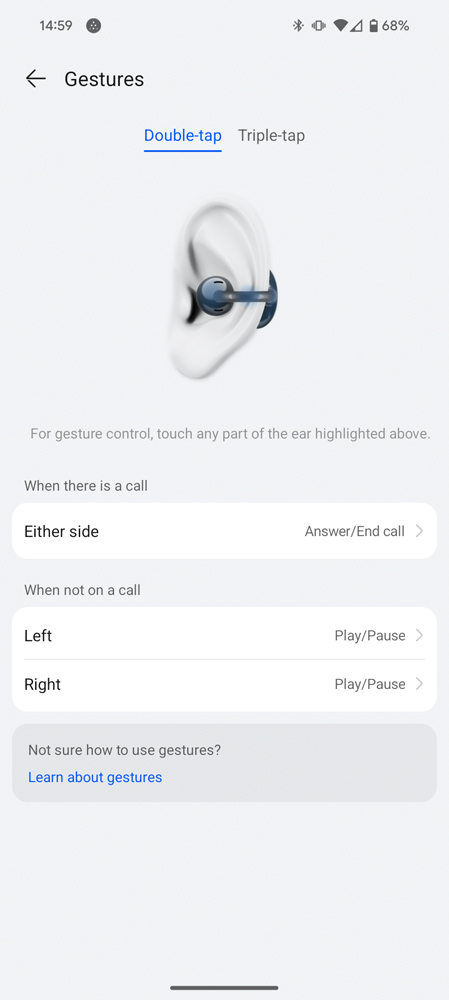 Huawei FreeClip app gestures