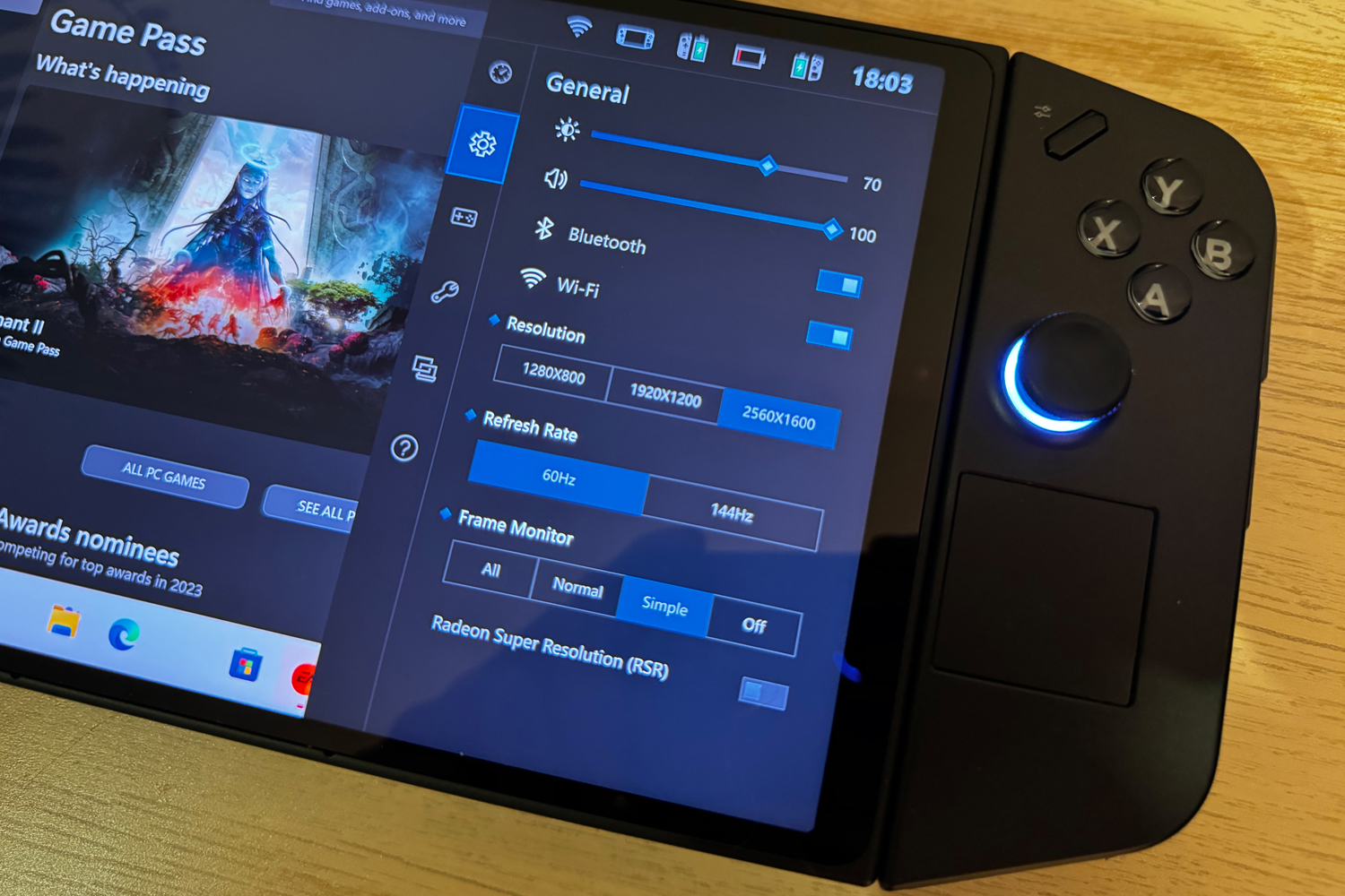 Lenovo Legion Go review quick settings