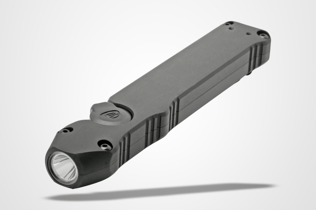 Best torches round-up: Streamlight Wedge flashlight pictured on a grey background with a drop shadow.