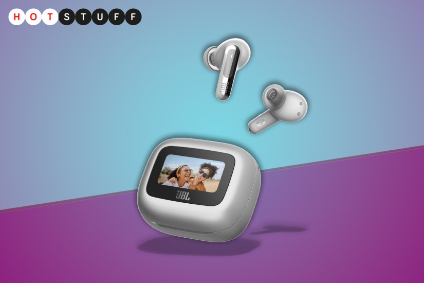 JBL’s earbuds have a case with a built-in touchscreen, because why not?