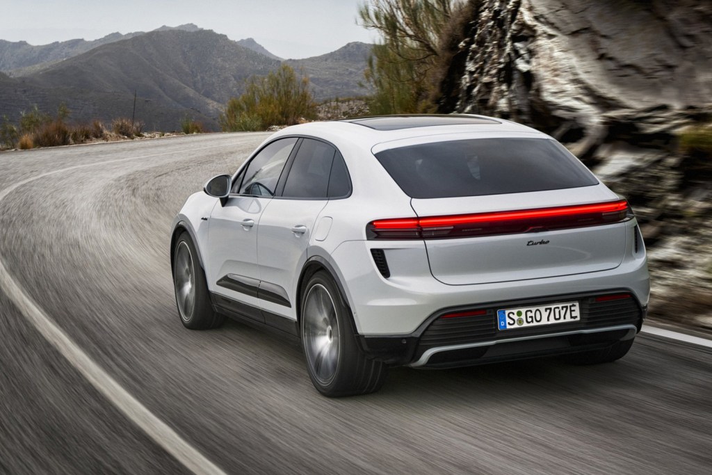 Porsche Macan Turbo EV tracking rear