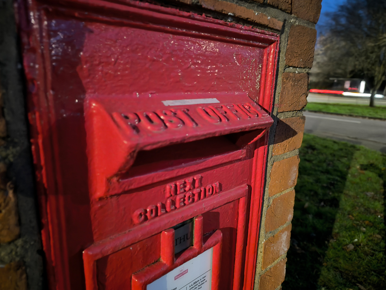 Redmi Note 13 Pro Plus camera samples low light post box