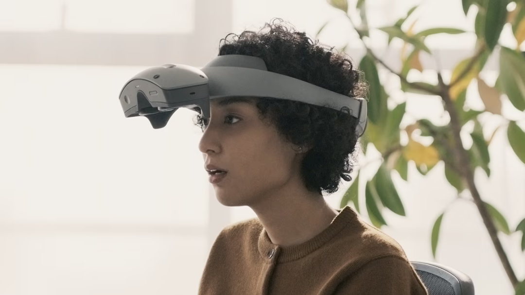 Sony's mixed reality headset from CES 2024 being worn