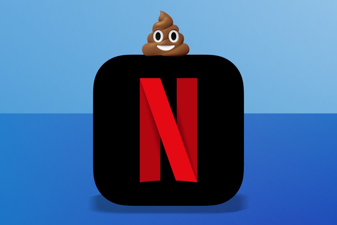Netflix logo with poo emoji