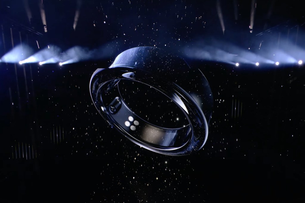 Samsung Galaxy Ring over a stage