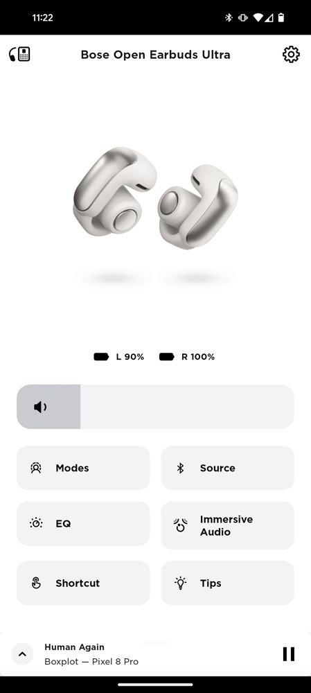 Bose Ultra Open Earbuds review app homescreen