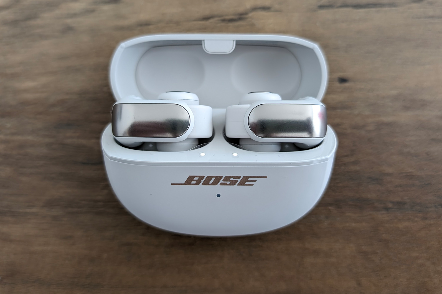 Bose Ultra Open Earbuds review in case top down