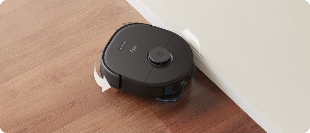 The Eufy X10 Omni cleaning the edges