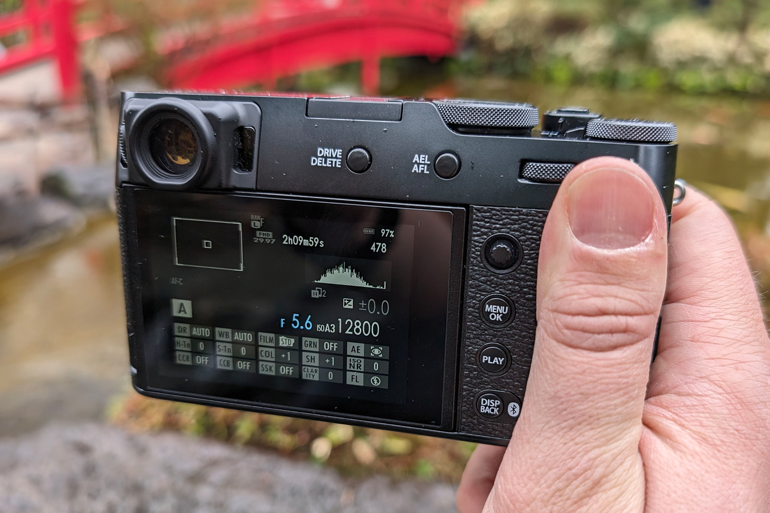 Fujifilm X100 VI review rear LCD info display