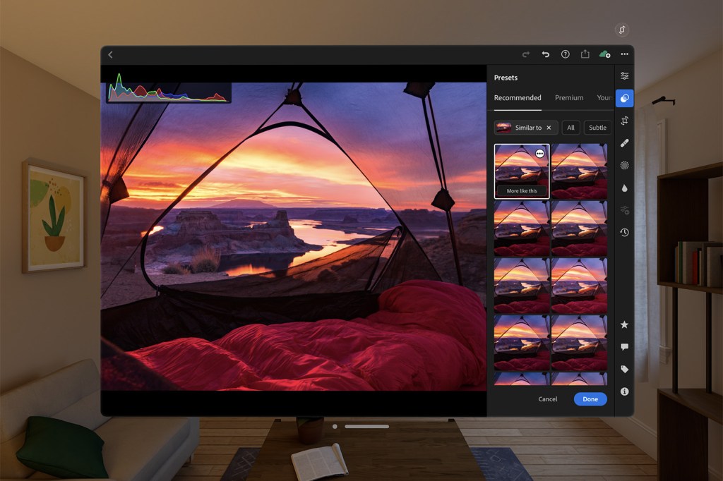 Adobe Lightroom in Apple Vision Pro