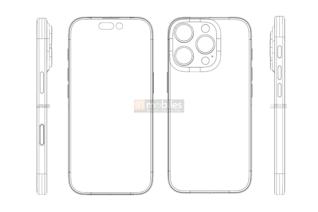 Apple iPhone 16 Pro CAD renders by 91Mobiles