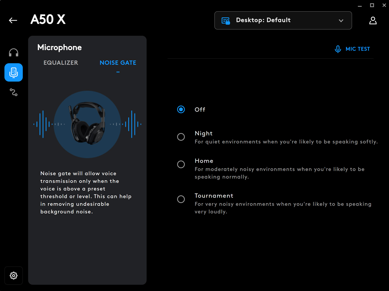 Logitech Astro G A50 X desktop app 2