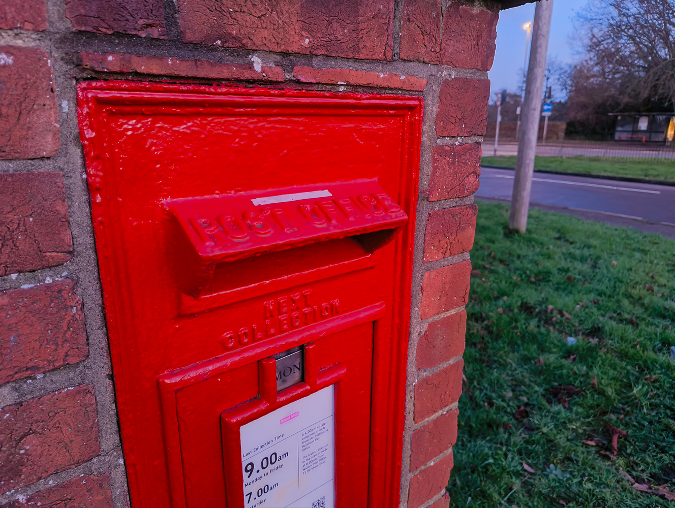 Nothing phone 2a camera samples low light post box