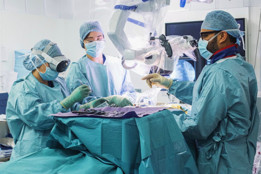 Vision Pro being worn in surgery