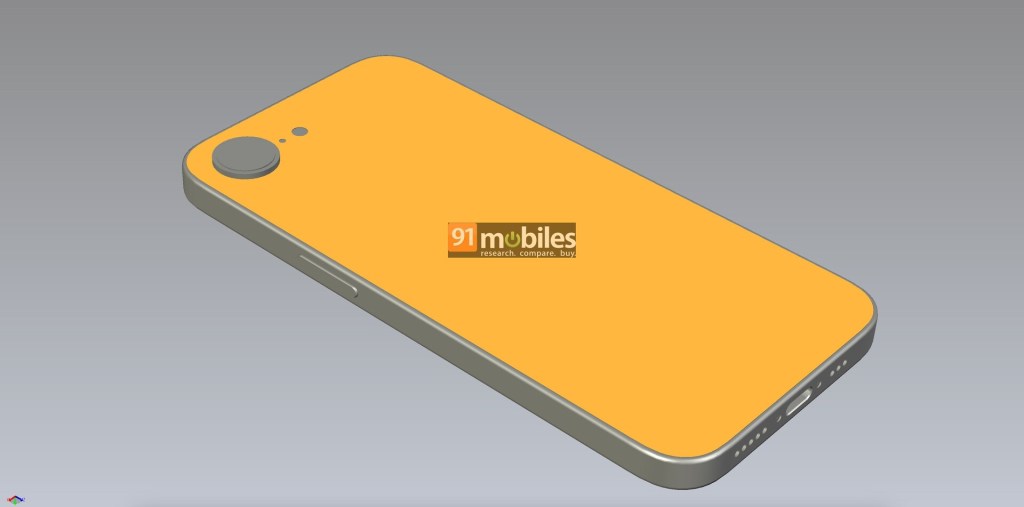 Back of the rumored iPhone SE per 91Mobiles' CAD render