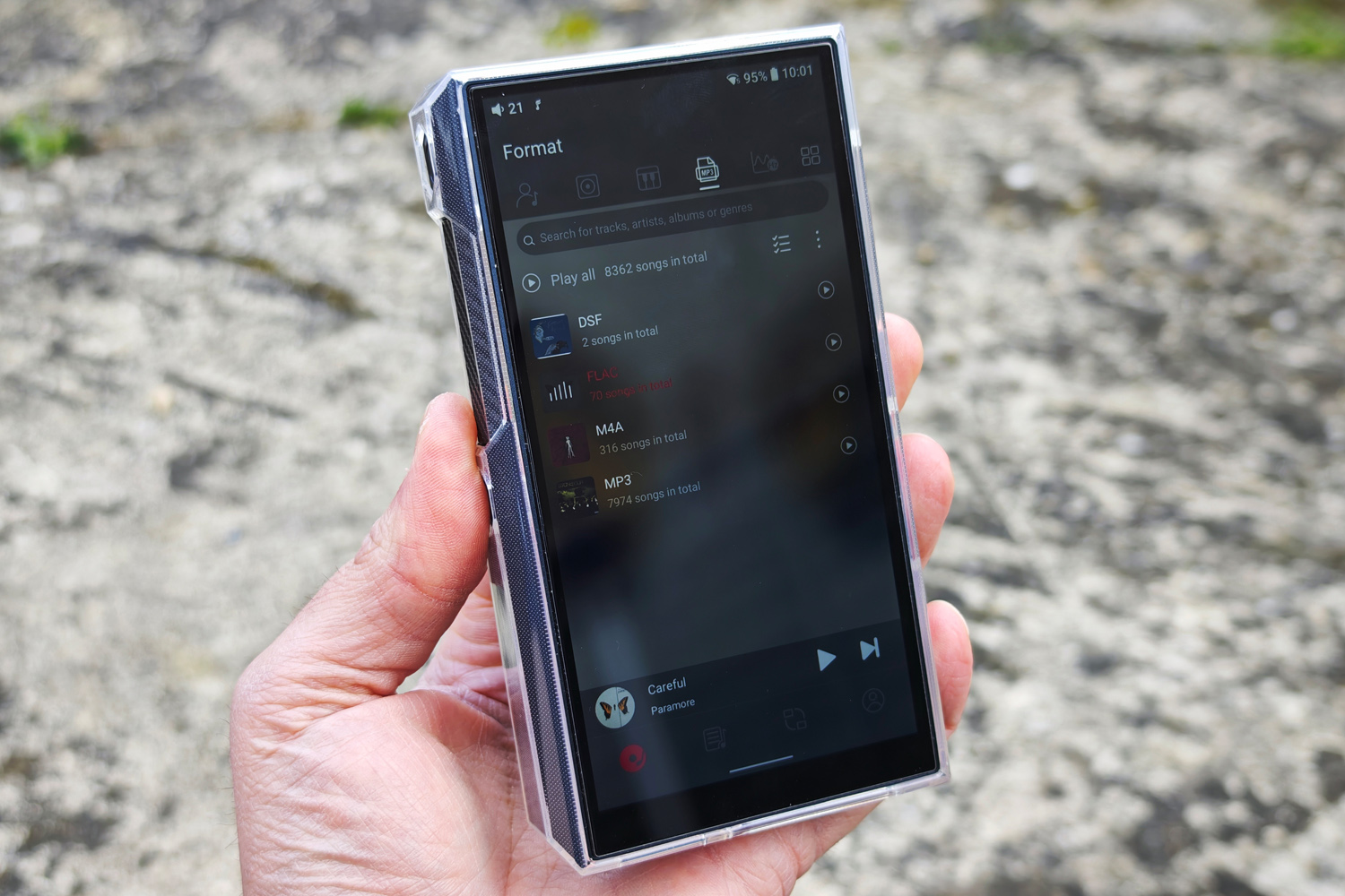 FiiO M23 review in hand front