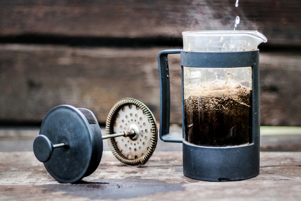 French Press in use