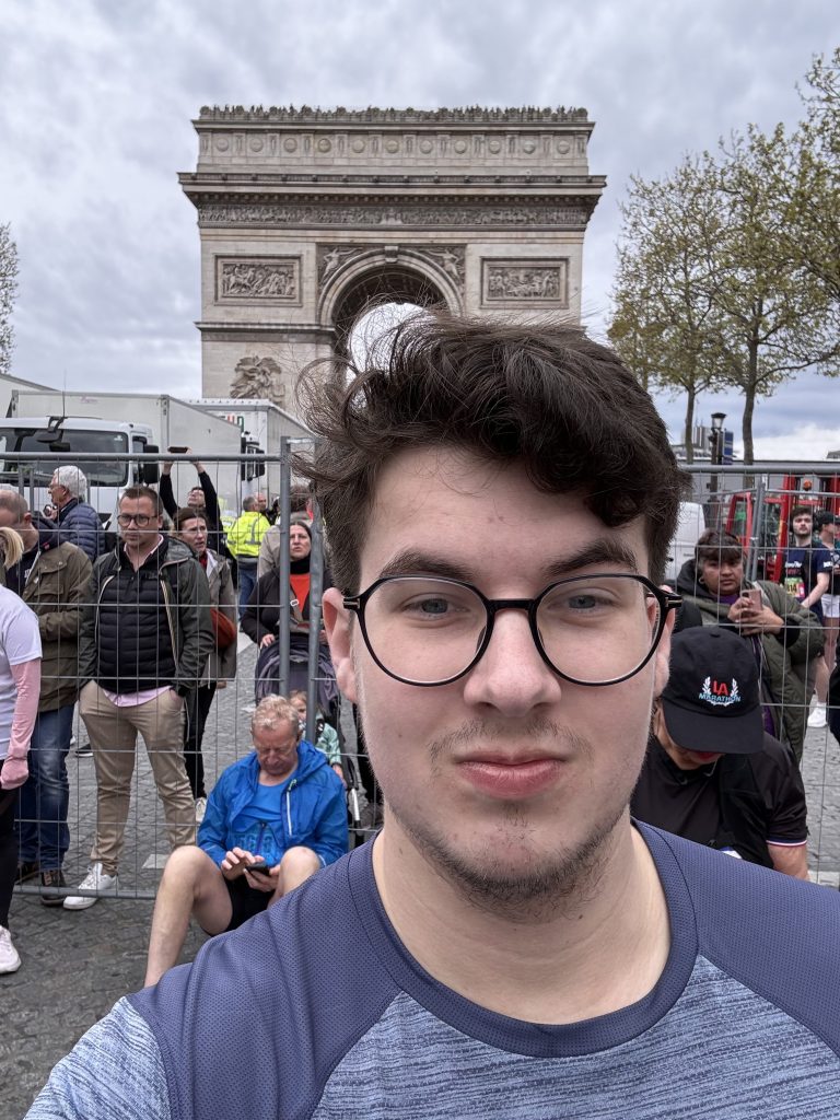 Me at the start line of the Paris marathon