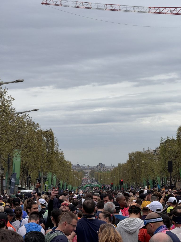 The start line of the Paris marathon