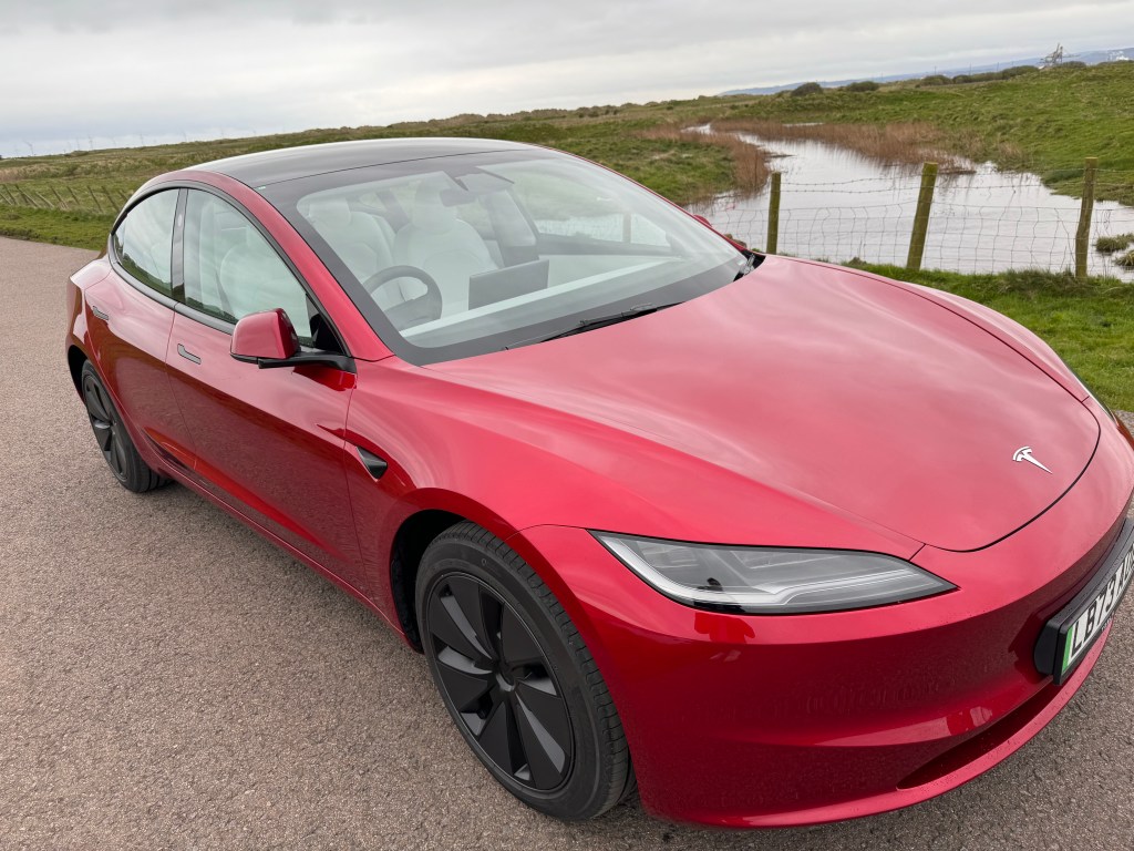 Tesla Model 3 on road