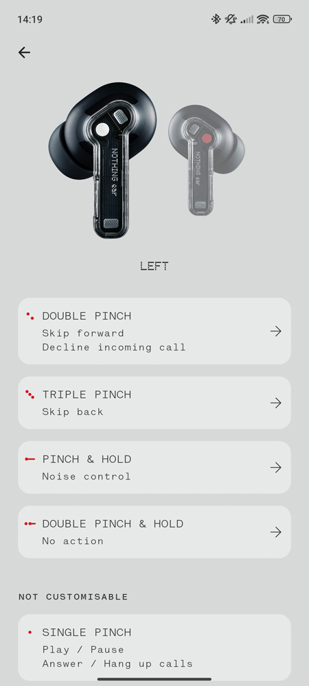 Nothing Ear review app controls