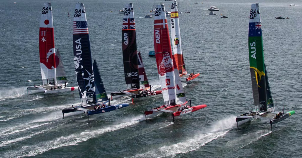 SailGP teams on the water