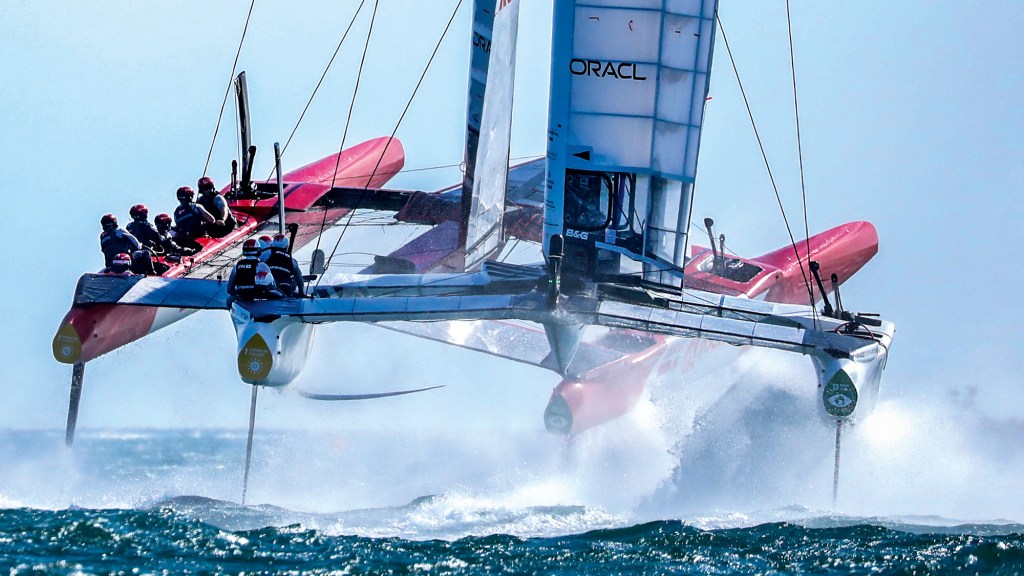 SailGP boat in racing