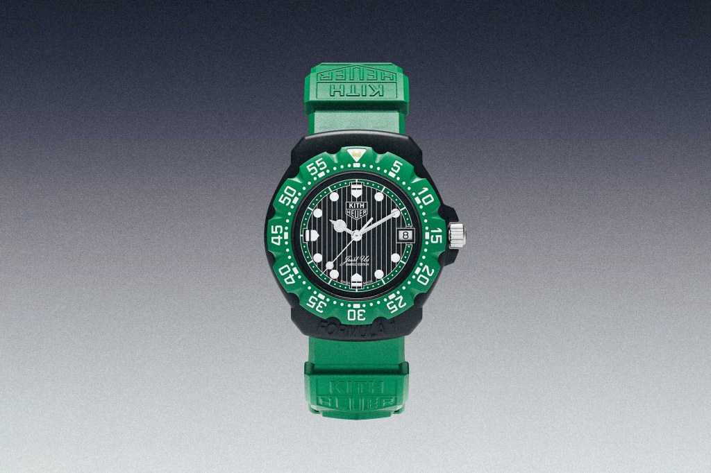 Green TAG Heuer Formula 1 | Kith on grey gradient background