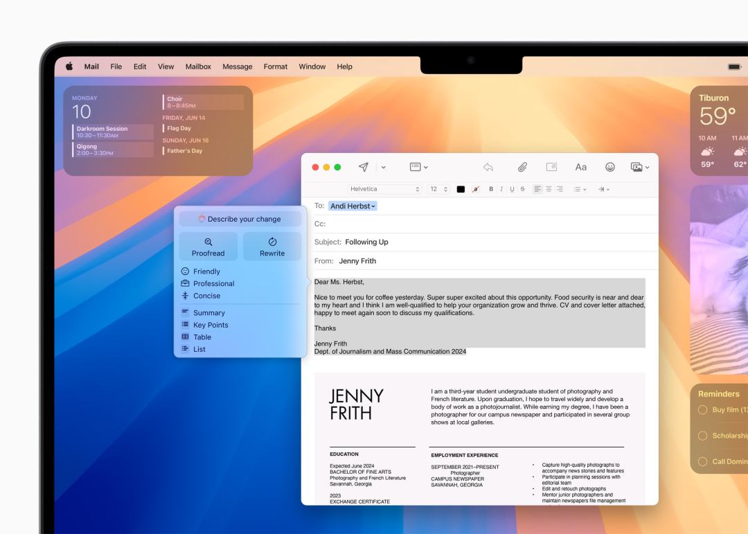 Apple Intelligence writing tools