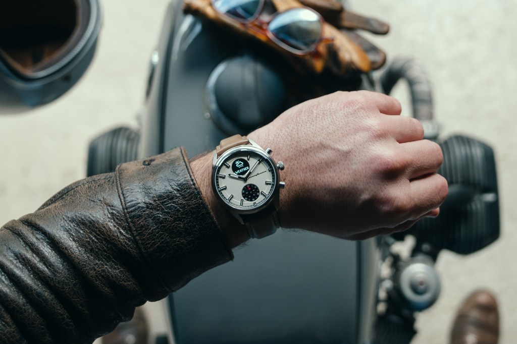 Pininfarina Hybrid smartwatch on mans wrist