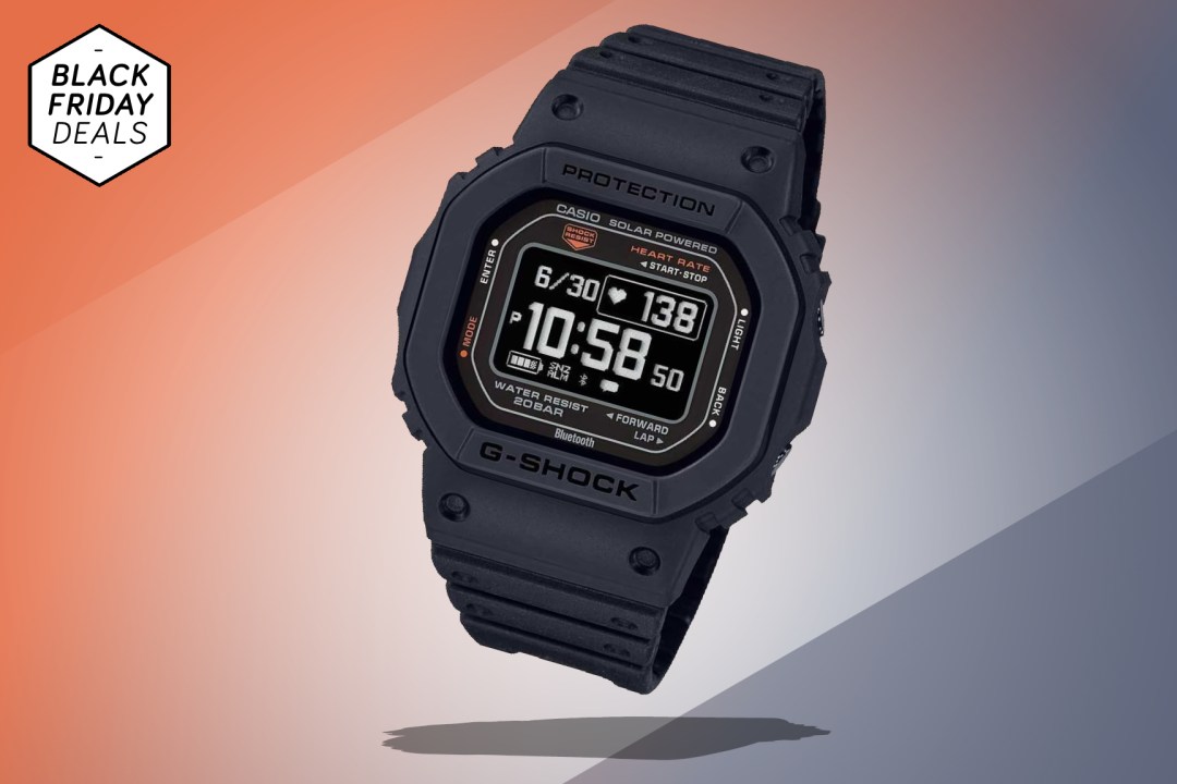 G-Shock on orange and grey background