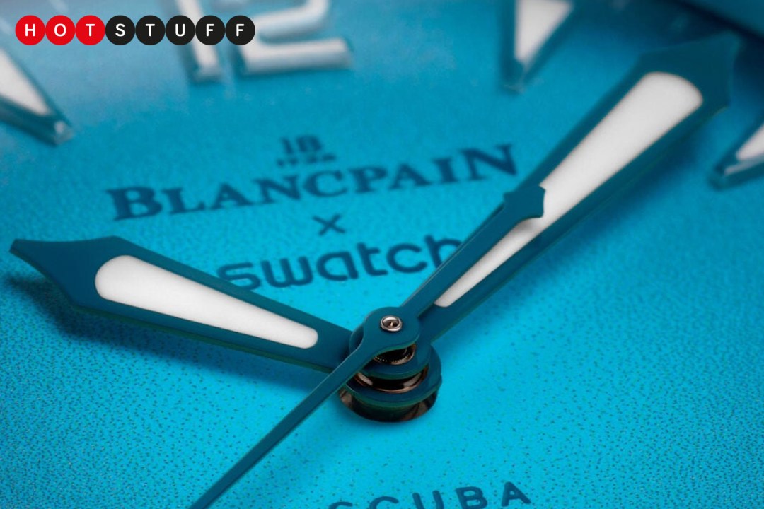 Swatch Fifty Fathoms Blue Lagoon Dial Close Up