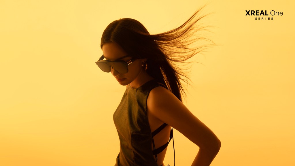 Xreal Series On AR glasses being worn