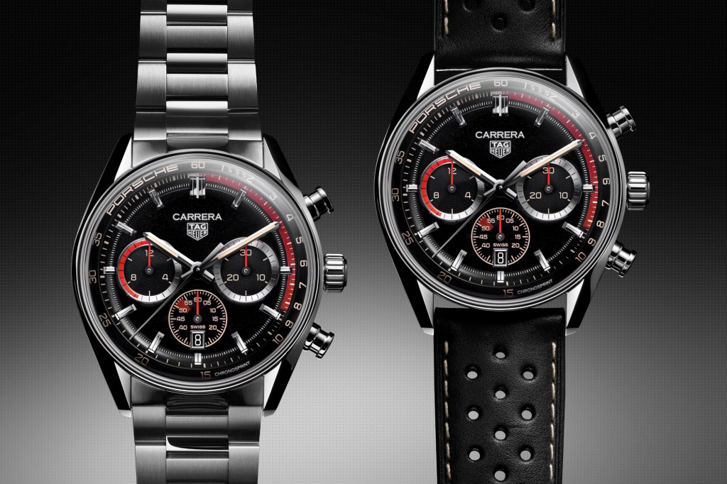 TAG Heuer Carrera Chronograph Porsche edition on black background