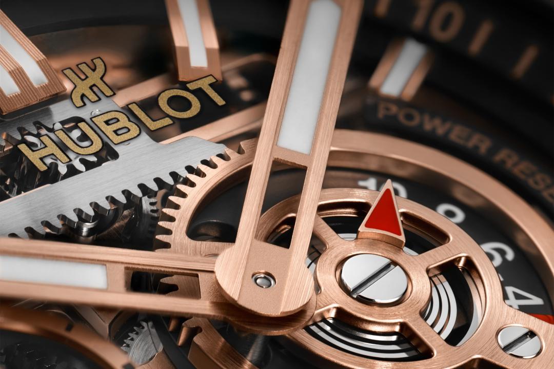 Close up of the Hublot Big Bang dial
