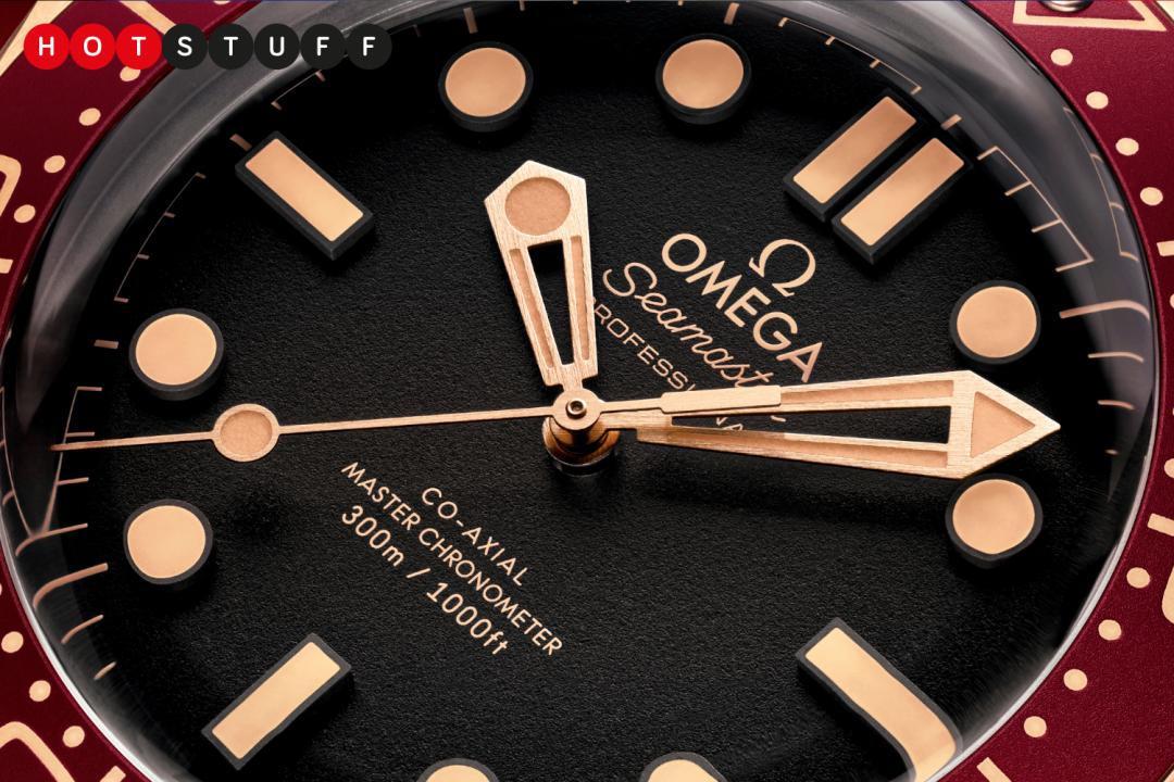 OMEGA Seamaster Diver 300M In Bronze Gold and Burgundy dial close up